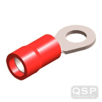 Kabelskor ''Ring'' Isolerade Röd M6 (5st) QSP Products